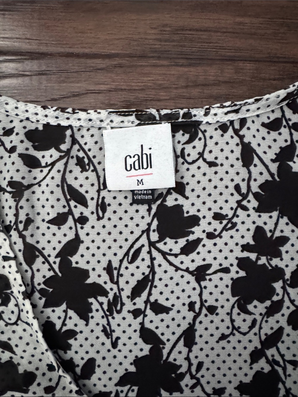 CAbi Black & White Floral Tiered Skirt with White Polka Dot Tank style# 5907 - Picture 3 of 9